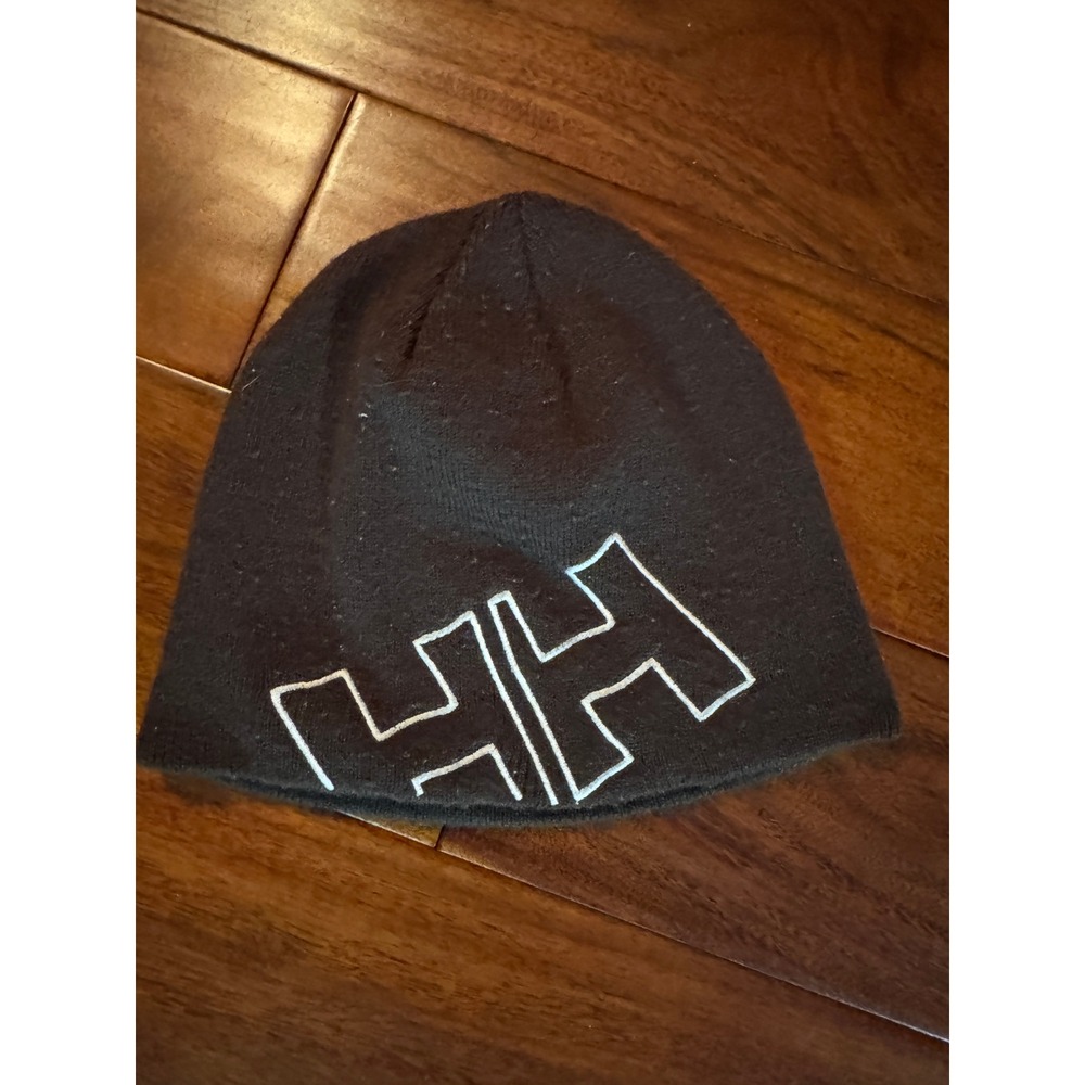 Helly Hansen Beanie Unisex OS Dark Brown Excellent Wool Blend Logo Skull Cap